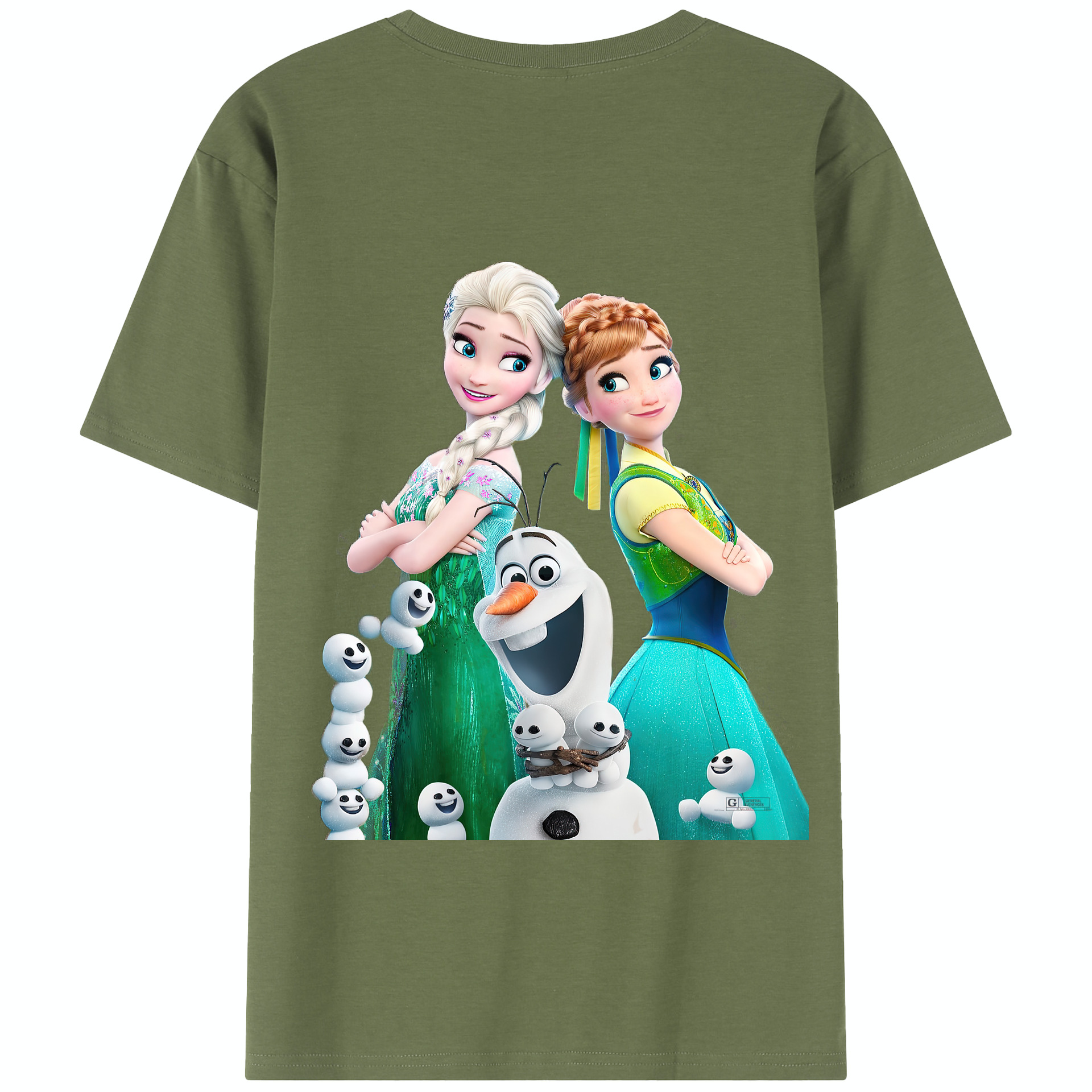 （画像用） アナと雪の女王 アンナ エルサ Frozen Anna Elsa 綿100％半袖Tシャツ（背面プリント）